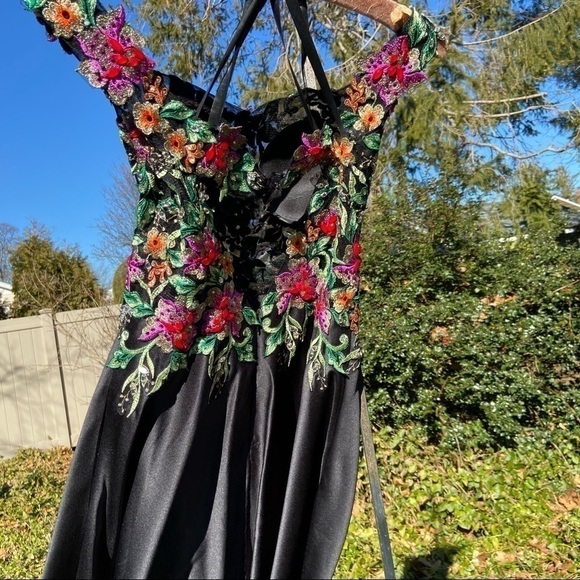 Lucci Lu gown with peekaboo shorts embroidery, beads, and pockets! - Picture 15 of 15